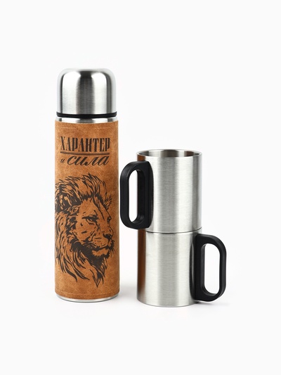 Подарочный набор «Характер и сила», термос 500 мл, кружка 2 шт.