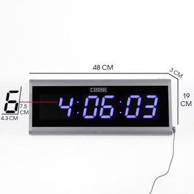 {{photo.Alt || photo.Description || 'УЦЕНКА Часы электронные настенные, 19×3×48 см, синие цифры'}}