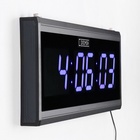 УЦЕНКА Часы электронные настенные, 19×3×48 см, синие цифры - Фото 3