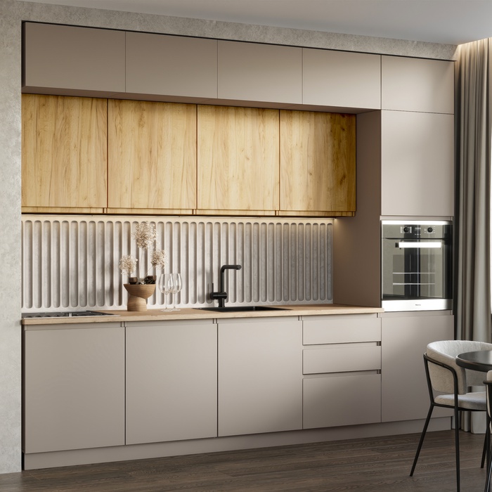 УЦЕНКА Кухонный гарнитур в потолок 3000 Виктория, Кашемир/Дуб крафт - Фото 1