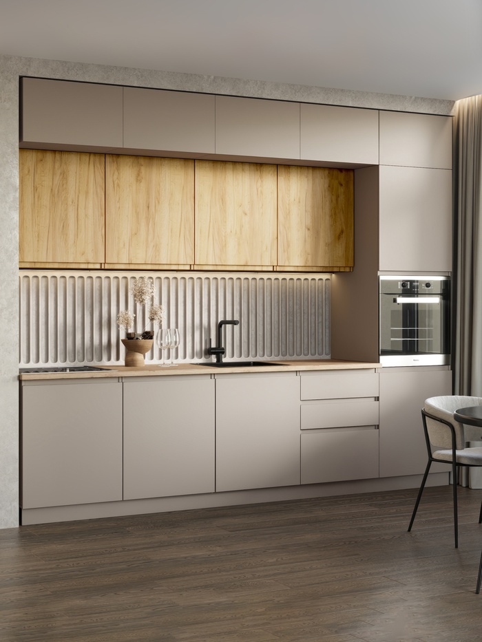 УЦЕНКА Кухонный гарнитур в потолок 3000 Виктория, Кашемир/Дуб крафт - Фото 1