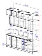 УЦЕНКА Кухонный гарнитур в потолок 3000 Виктория, Кашемир/Дуб крафт - Фото 2