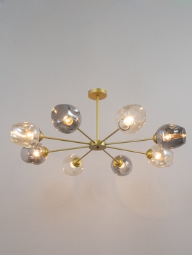 Люстра «Мурано» 8хЕ27 60 Вт золото дымчатый BayerLux