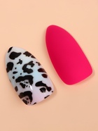 УЦЕНКА Ногти накладные с кл пластинами 12шт Леопард миндаль коралл к/кор QF - Фото 2