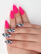 УЦЕНКА Ногти накладные с кл пластинами 12шт Леопард миндаль коралл к/кор QF - Фото 4