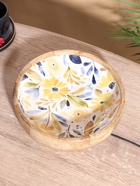 УЦЕНКА Блюдо «Желтые и синие цветы» дерево манго 25.5×25.5×6 см 10926762