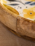 УЦЕНКА Блюдо «Желтые и синие цветы» дерево манго 25.5×25.5×6 см 10926762