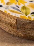 УЦЕНКА Блюдо «Желтые и синие цветы» дерево манго 25.5×25.5×6 см 10926762