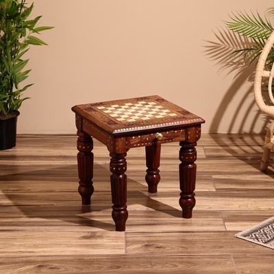 УЦЕНКА Столик шахматный, 37×37×40 см, без фигур, дерево шишам