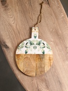 УЦЕНКА Доска разделочная круглая «Листья» дерево манго 36×28 см 10926775