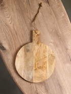 УЦЕНКА Доска разделочная круглая «Листья» дерево манго 36×28 см 10926775