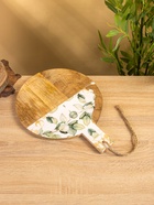 УЦЕНКА Доска разделочная круглая «Листья» дерево манго 36×28 см 10926775