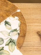 УЦЕНКА Доска разделочная круглая «Листья» дерево манго 36×28 см 10926775