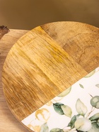 УЦЕНКА Доска разделочная круглая «Листья» дерево манго 36×28 см 10926775