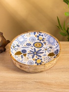 УЦЕНКА Блюдо "Васильки" дерево манго 25,5х25,5х6 см - фото 14919459