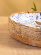 УЦЕНКА Блюдо "Васильки" дерево манго 25,5х25,5х6 см - фото 14919461