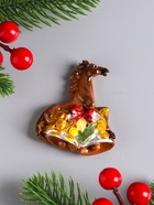 Магнит на холодильник «Новогодний конь с подарками», 5.3×6.5 см, МИКС - Фото 3