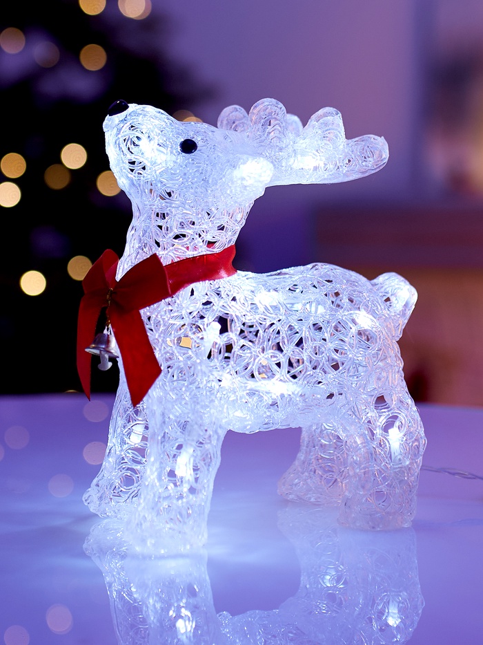 Фигура светодиодная «Олень», 20 см, 20 LED, 220 В, свечение белое - Фото 1
