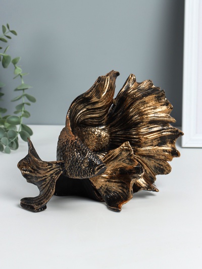 Фигура полистоун «Рыбка золотая», 20.5×16×14 см