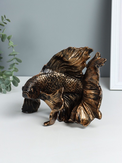 Фигура полистоун «Рыбка золотая», 20.5×16×14 см