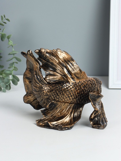 Фигура полистоун «Рыбка золотая», 20.5×16×14 см
