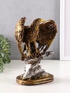 Фигурка полистоун «Орёл на камне», 24.5×18×11 см, бронза - фото 809163558