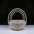 УЦЕНКА Набор корзин плетеных, ива, 36×36×14×37 см/30×30×12.5×32 см/25×25×11×28 см - Фото 2