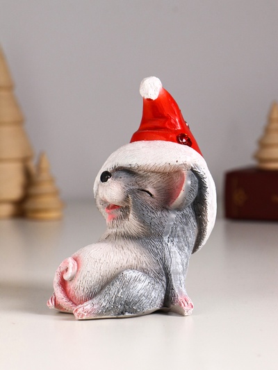 Фигурка полистоун «Мышонок новогодний», 11×7.5×8.5 см