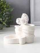 Подсвечник на 2 свечи «Конь с книгой», гипс, 10×11×11 см, натуральный - Фото 3