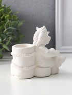 Подсвечник на 2 свечи «Конь с книгой», гипс, 10×11×11 см, натуральный - Фото 4