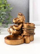 Подсвечник на 2 свечи «Конь с книгой», гипс, 11×11×10 см, бронза - фото 119109887