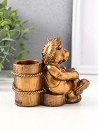 Подсвечник на 2 свечи «Конь с книгой», гипс, 11×11×10 см, бронза - фото 119109888