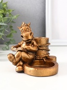 Подсвечник на 2 свечи «Конь с книгой», гипс, 11×11×10 см, бронза - фото 119109889