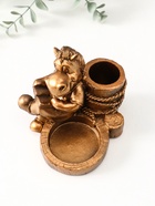 Подсвечник на 2 свечи «Конь с книгой», гипс, 11×11×10 см, бронза - фото 119109890