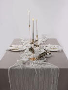 Дорожка на стол «Этель» Ethereality, жатая, 90×300 см, белая - Фото 1