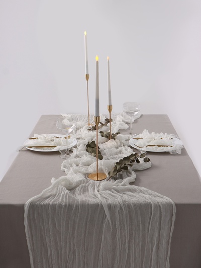 Дорожка на стол «Этель» Ethereality, жатая, 90×300 см, белая