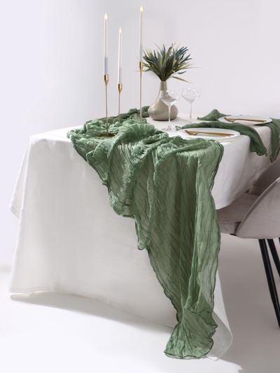 Дорожка на стол «Этель» Ethereality, зелёная, 90×300 см