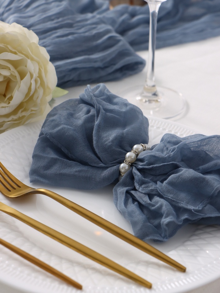 Набор салфеток «Этель», 50×50 см — 6 шт., голубой, 100%п/э Набор салфеток «Этель», 50×50 см — 6 шт., голубой, 100%п/э