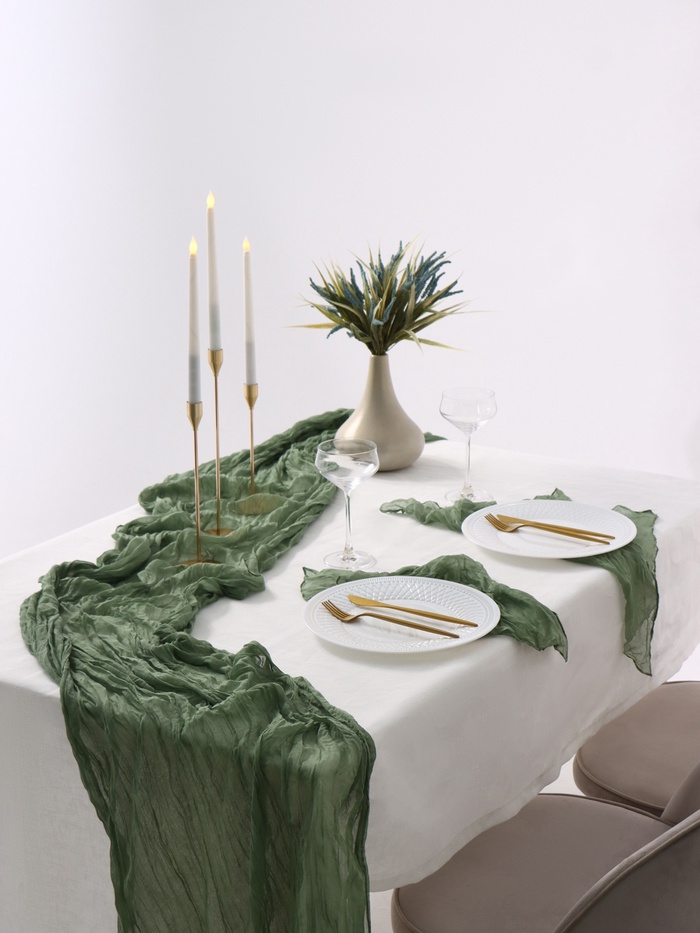 Дорожка на стол «Этель» Ethereality, зелёная, 90×180 см - Фото 1