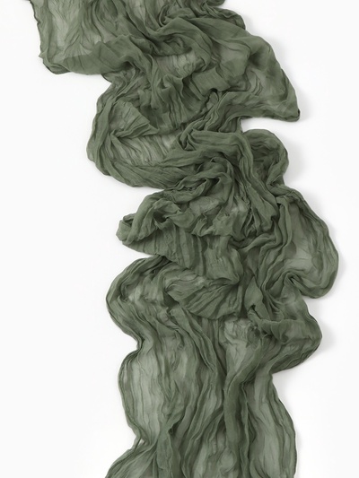 Дорожка на стол «Этель» Ethereality, жатая, 90×180 см, зелёная