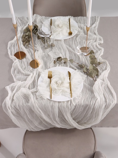 Дорожка на стол «Этель» Ethereality, белая, 90×180 см