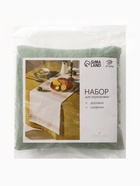 Дорожка на стол с салфетками сервировочными «Этель»: дорожка 90×300 см - 1 шт., салфетка 50×50 см - 4 шт., зелёная - Фото 15