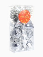 Ёлочные игрушки набор 12 шт. «Праздничный хоровод» 4 см, серебро - Фото 10