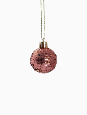 Ёлочные игрушки набор 12 шт. «Праздничный хоровод» 4 см, розовый