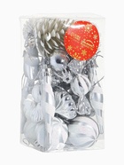 Ёлочные игрушки набор 26 шт. «Праздничный хоровод» 4 см, серебро - Фото 11