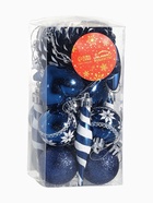 Ёлочные игрушки набор 23 шт. «Праздничный хоровод» 4 см, синий - фото 118613142 Ёлочные игрушки набор 23 шт. «Праздничный хоровод» 4 см, синий - фото 118613142