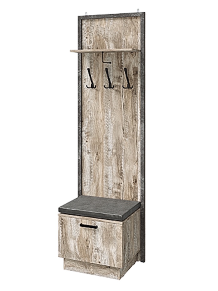 Прихожая «Амели», с вешалкой, 592×458×2016 мм, цвет дуб юкон/бетон тёмный - Фото 1