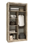 Шкаф двухстворчатый Ривьера с полками, 1140х442х2200, Дуб юкон/Бетон темный - фото 14896215