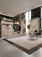 Шкаф – сервант «Ривьера», со стеклом, 1142×450×1500 мм, цвет дуб юкон/бетон тёмный - Фото 3