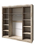 Шкаф четырехстворчатый Ривьера, 2140х538х2200, Дуб юкон/Бетон темный - фото 14896248